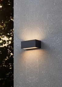 EGLO 900885 SPONGANO Modern Kültéri Fali Lámpa Fekete, Átlátszó LED IP65