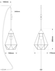 Globo 15745 - Konnektoros csillár ZACHARY 1xE27/60W/230V