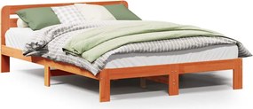 vidaXL viaszbarna tömör fenyőfa ágy matrac nélkül 150 x 200 cm
