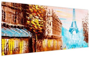 Kép - Esős idő és az Eiffel-torony (120x50 cm)