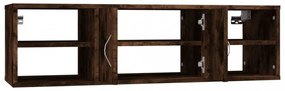 füstös tölgy színű szerelt fa fali polc 102x30x29 cm