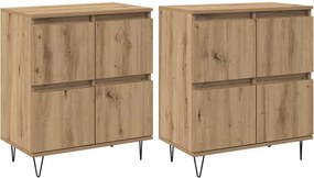 vidaXL Oldalszekrények 2 pcs kézműves tölgy 120 x 35 x 70 cm Faanyag