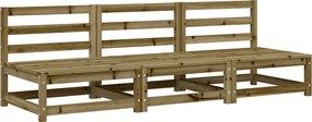 vidaXL 3 db impregnált fenyőfa kerti karfa nélküli kanapé 70x70x67 cm