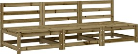 vidaXL 3 db impregnált fenyőfa kerti karfa nélküli kanapé 70x70x67 cm