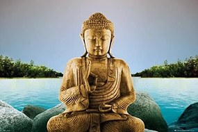 Zen Arany Buddha a tónál poszter