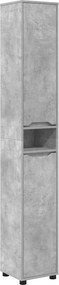 vidaXL Fürdőszoba Székény Beton Szürke 30,5 x 30 x 195 cm Faanyag