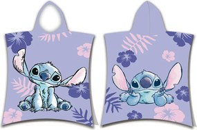 Disney Lilo és Stitch, A csillagkutya Purple strand törölköző poncsó 50x115 cm