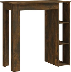 vidaXL füstös tölgy színű szerelt fa bárasztal polccal 102x50x103,5 cm