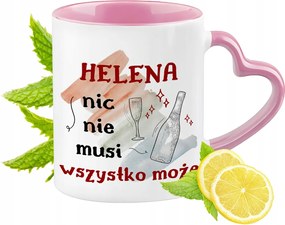 Helena Bögre Rózsaszín Szív Alakú Füllel Kávé Ajándék