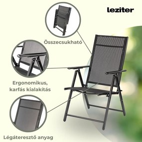 Tessa 4+1 kerti bútor garnitúra szett fekete