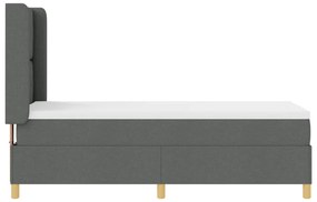 Rugós Ágy Ágytakaróval Sötétszürke 80x200 cm Szövet