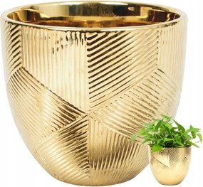 Virágtartó arany fedél 13 cm glamour kerámia