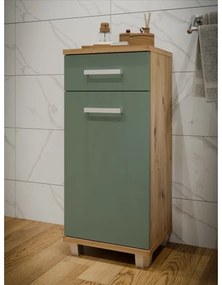 Fürdőszobaszekrény VENOM zöld/artisan tölgy