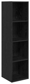 TV Szekrény Szett 2 pcs Musta tammi 37 x 37 x 142.5 cm Faanyag