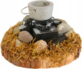 Tűzrakóhely piros Led izzóval *AG10 Elemmel*- 5cm magas 9-13cm-es figurákhoz