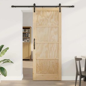 Csúszó Ajtó Természetes és fekete 83 x 211 cm