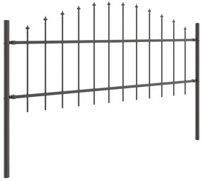 Kerti Kerítés Íves Felső Szürke 6,8x0,75 m Acél