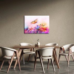 Kép - pillangó a virág felett, absztrakció (70x50 cm)
