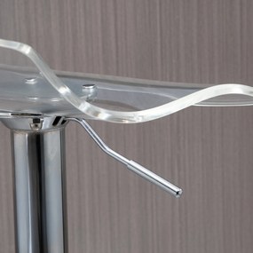 HOMCOM 2 db-os modern dizájnú bárszék akrílszékkel és fémbázissal - 360° forgatható - állítható magasságú lábtartóval - átlátszó | Aosom