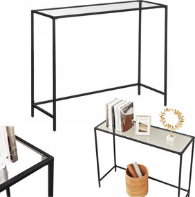 Konzol oldalsó kiegészítő asztal edzett üveg 100x80x35 Bejárati asztal