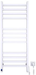 Fürdőszobai létrás törölközőszárító radiátor termosztáttal AVANGARD 459W/230V 120,6cm IP44 fehér jobb oldali