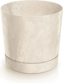 Tubos P Beton Hatású virágcserép krémmatt 17,8 cm