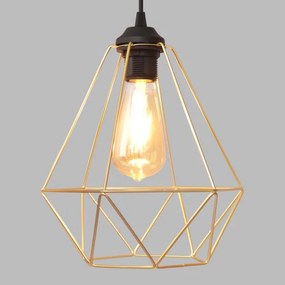 Csillár zsinóron KARO 2xE27/15W/230V arany/fekete