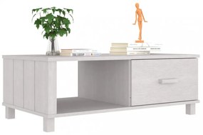 HAMAR fehér tömör fenyőfa dohányzóasztal 100 x 55 x 35 cm