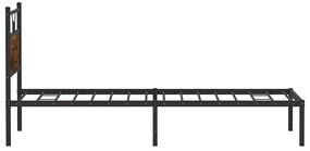 füstös tölgy színű szerelt fa ágykeret matrac nélkül 107x203 cm