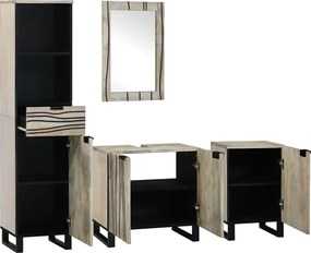 Fürdőszoba bútor szett fiókkal 4 pcs Walnut barna Faanyag
