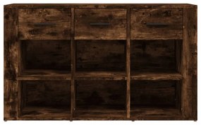 füstös tölgy színű szerelt fa tálalószekrény 100x30x59,5 cm