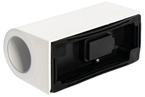 Modern kültéri fali lámpa fehér műanyag ovális 2-lámpás - Baleno