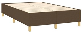 barna szövet rugós és LED-es ágy matraccal 120 x 200 cm