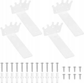 4x Polctartó Dekoratív Fehér Korona 20cm Fali tartók