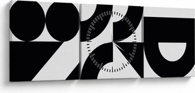 Kép - Geometriai absztrakció N⁰2 (órával) (90x30 cm)