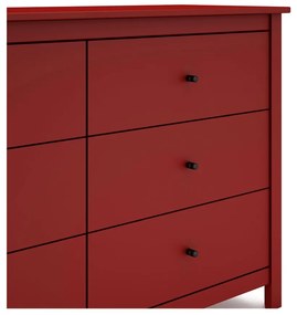 Piros borovi fenyő alacsony komód 130x80 cm Misti – Marckeric