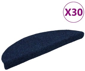 öntapadós lépcsőszőnyegek 30 db, 56 x 17 x 3 cm, sötétkék, félkör alakú