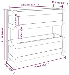 mézbarna tömör fenyőfa növénytartó 77x25x66 cm