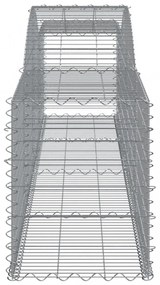6 db íves horganyzott vas gabion kosár 400x50x60/80 cm