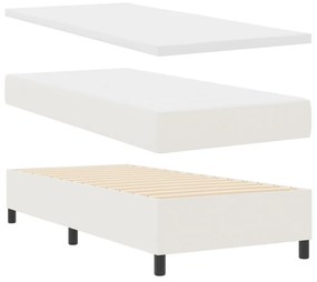 Box Spring Ágy matraccal Krém 80x200 cm Bordázott Szövet