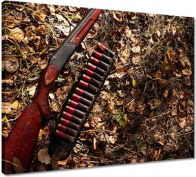 Vászonkép 50x40 Vadászat puska töltények