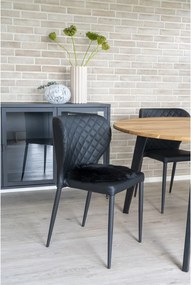 Báránybőr, műbőr, ülőpárna Ø35 cm, Fekete Színű