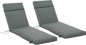 Outsunny 2 db Függőágy Párna 196x55x8 cm Párnázott Mattress Kerti Székhez Teraszra Erkélyre Szürke | Aosom
