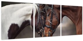 Kép - Szerelmes lovak (órával) (90x30 cm)