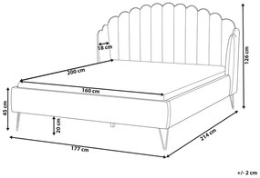 Franciaágy 160 cm Alise (szürkésbarna) (ágyráccsal). 1077501