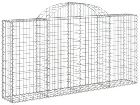 5 db íves horganyzott vas gabion kosár 200x30x100/120 cm