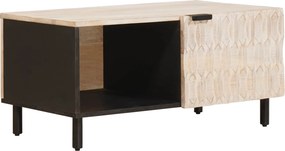 vidaXL Dohányzóasztal Fehér 80 x 50 x 40 cm Tömör Mangófát