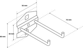 Fém dupla kampó, 75 mm