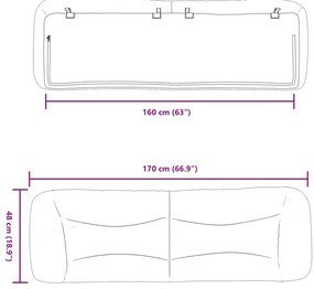 cappuccino színű műbőr fejtámla párna 160 cm