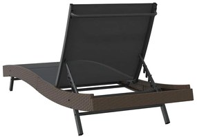 Napozó 1-személy 70 x 197 x 82 cm Poli rattan, fém
